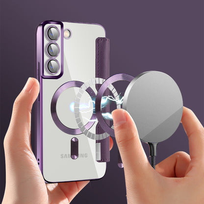 MagSafe-kuori Samsung Galaxy S22+ 5G S906:lle, Techsuit, SmartMag Book, Violetti