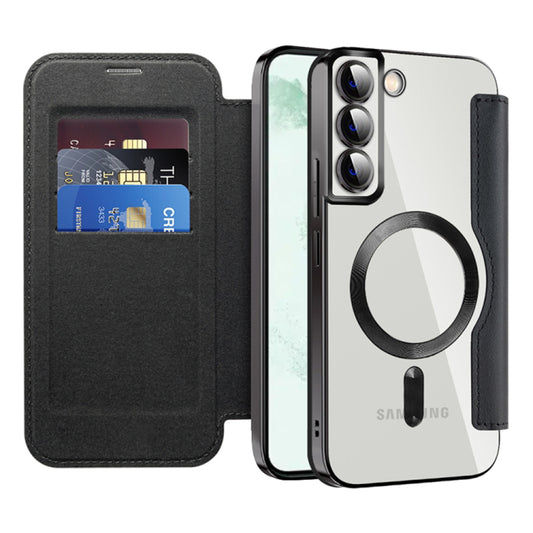 MagSafe-kuori Samsung Galaxy S22+ 5G S906:lle, Techsuit, SmartMag Book, Musta