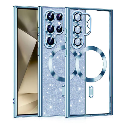 MagSafe-kuori Samsung Galaxy S22 Ultra 5G S908:lle, Techsuit, Luxury Glitter, Bleu