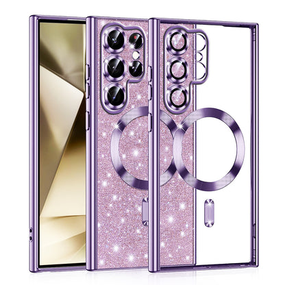 MagSafe Case for Samsung Galaxy S22 Ultra 5G S908, Techsuit, Luxury Glitter, Light Purple
