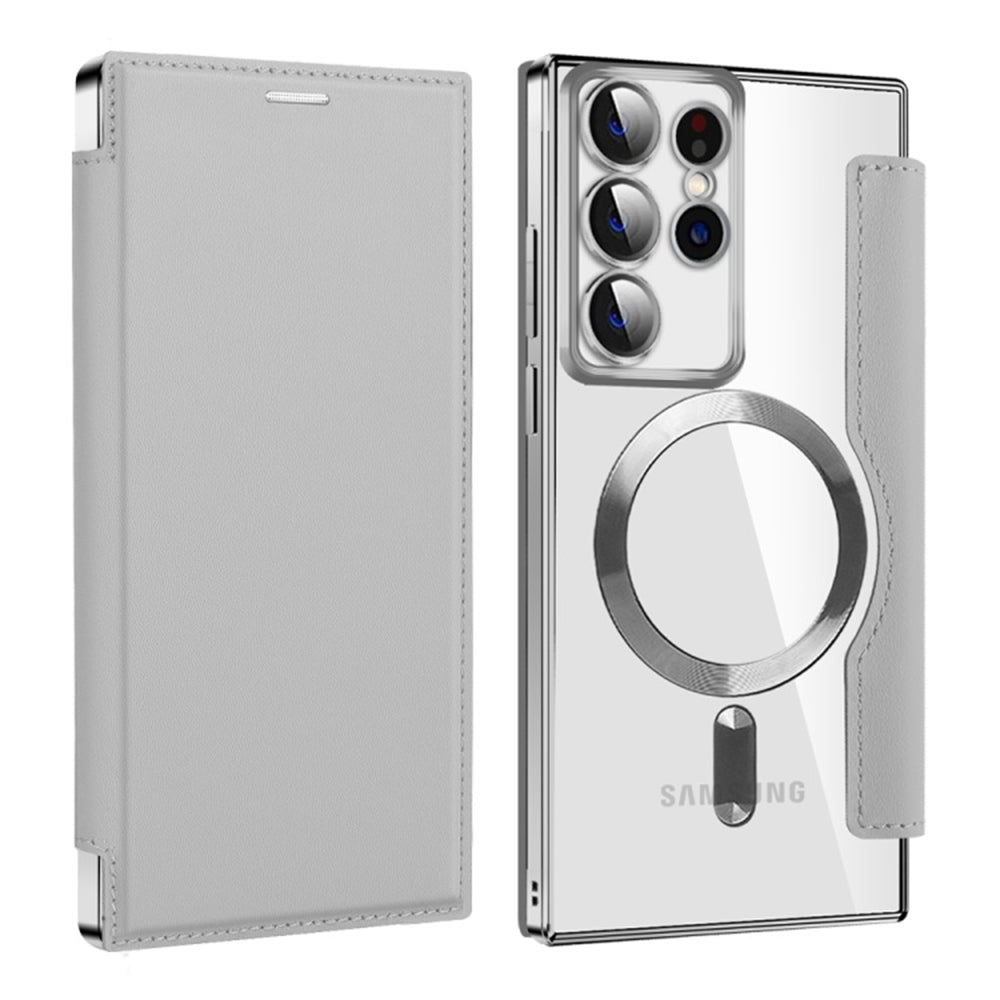 MagSafe-kuori Samsung Galaxy S22 Ultra 5G S908:lle, Techsuit, SmartMag Book, Harmaa
