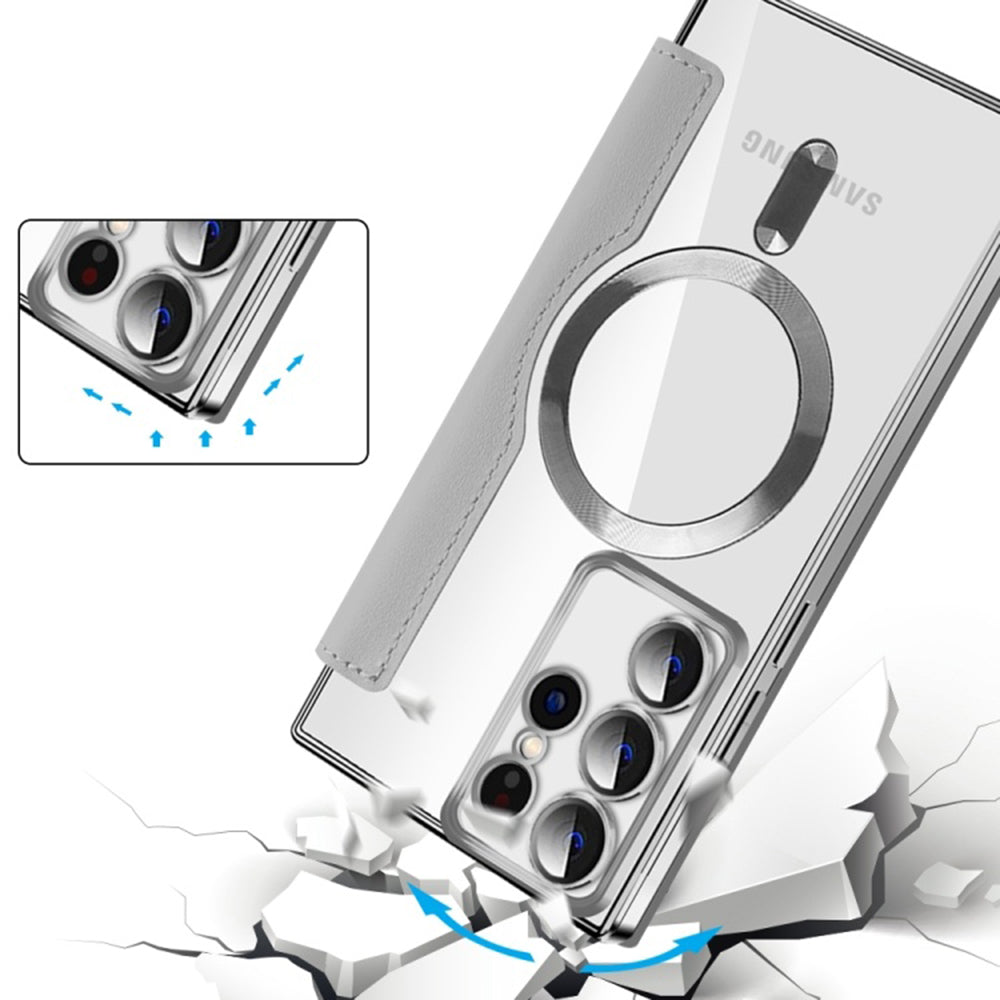 MagSafe-kuori Samsung Galaxy S22 Ultra 5G S908:lle, Techsuit, SmartMag Book, Harmaa