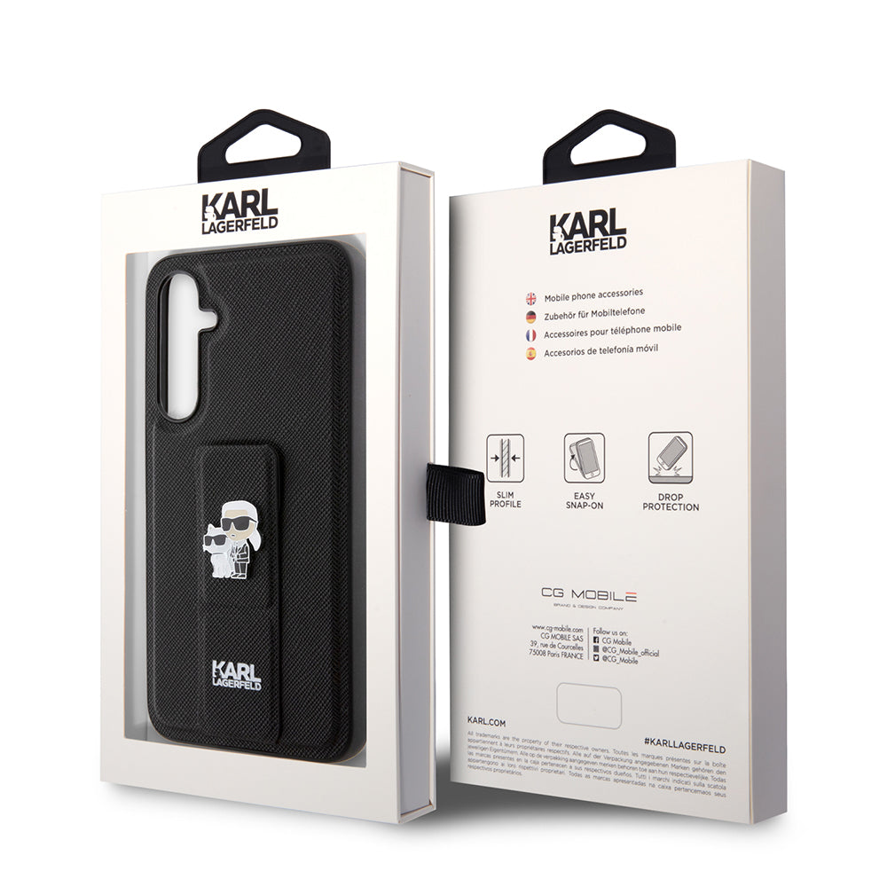 MagSafe-kotelo Samsung Galaxy S23 FE S711:lle, Karl Lagerfeld, Saffiano Gripstand Karl & Choupette, Sininen