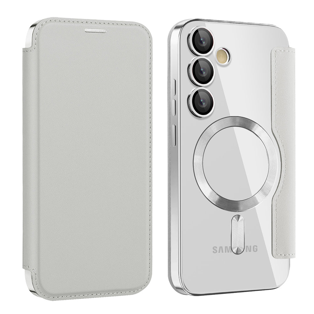 MagSafe Case for Samsung Galaxy S23 FE S711, Techsuit, SmartMag Book, Gray