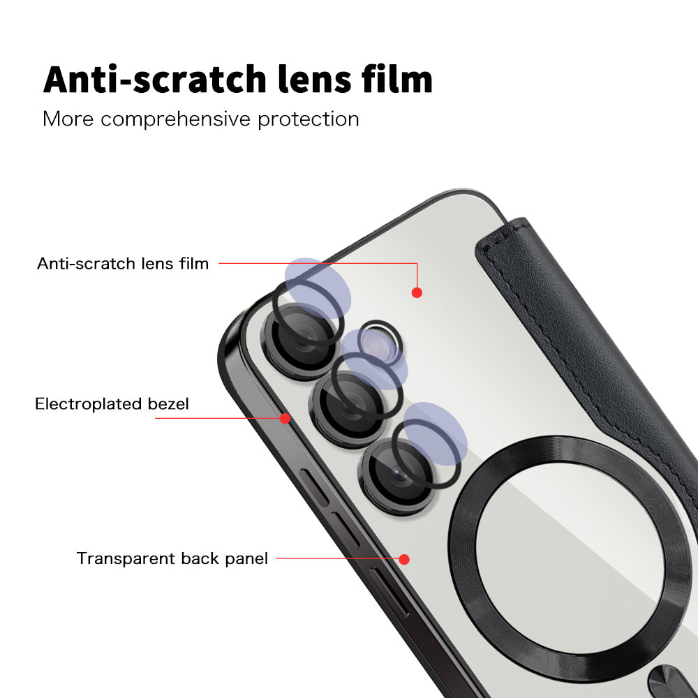 MagSafe-kuori Samsung Galaxy S23 FE S711:lle, Techsuit, SmartMag Book, Musta