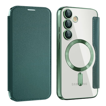 MagSafe-kuori Samsung Galaxy S23 FE S711:lle, Techsuit, SmartMag Book, Vihreä