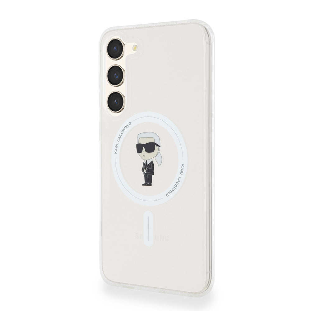 MagSafe-kotelo Samsung Galaxy S23+ S916:lle, Karl Lagerfeld, IML Ikonik Karl, Läpinäkyvä