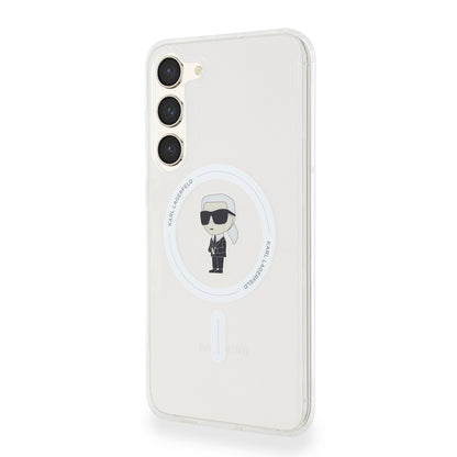 MagSafe-kotelo Samsung Galaxy S23+ S916:lle, Karl Lagerfeld, IML Ikonik Karl, Läpinäkyvä