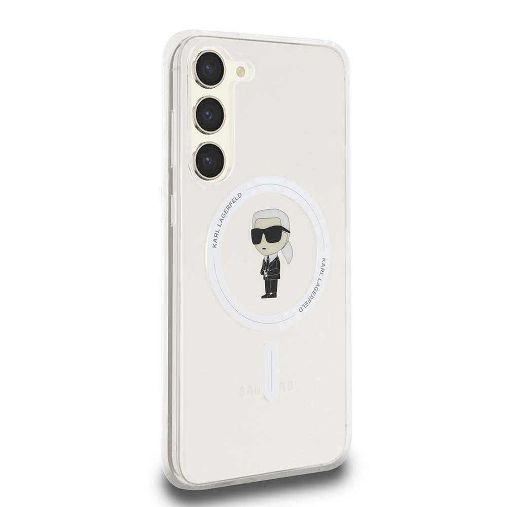 MagSafe-kotelo Samsung Galaxy S23+ S916:lle, Karl Lagerfeld, IML Ikonik Karl, Läpinäkyvä