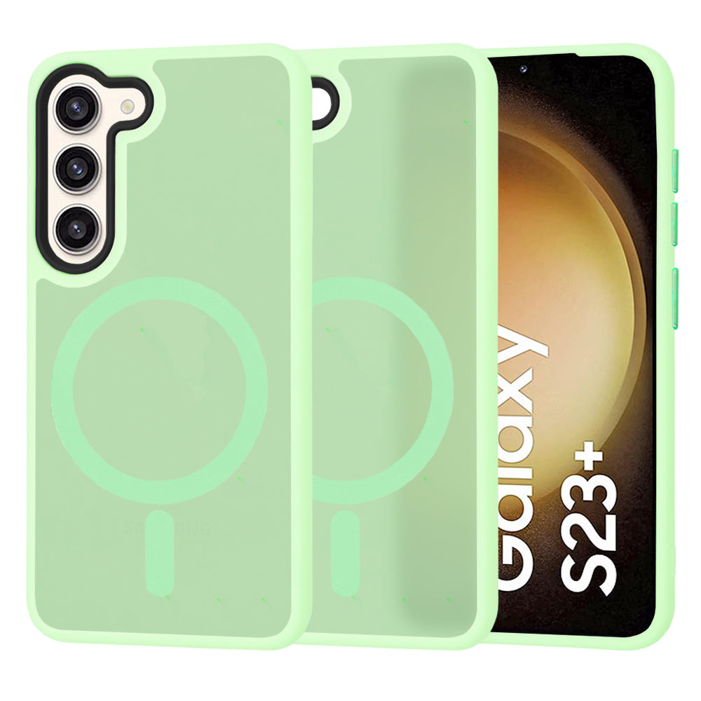 MagSafe Case for Samsung Galaxy S23+ S916, Techsuit, HaloFrost, Light Green