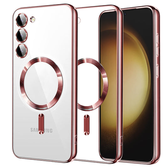 MagSafe-kuori Samsung Galaxy S23+ S916:lle, Techsuit, Luxury Crystal, Vaaleanpunainen