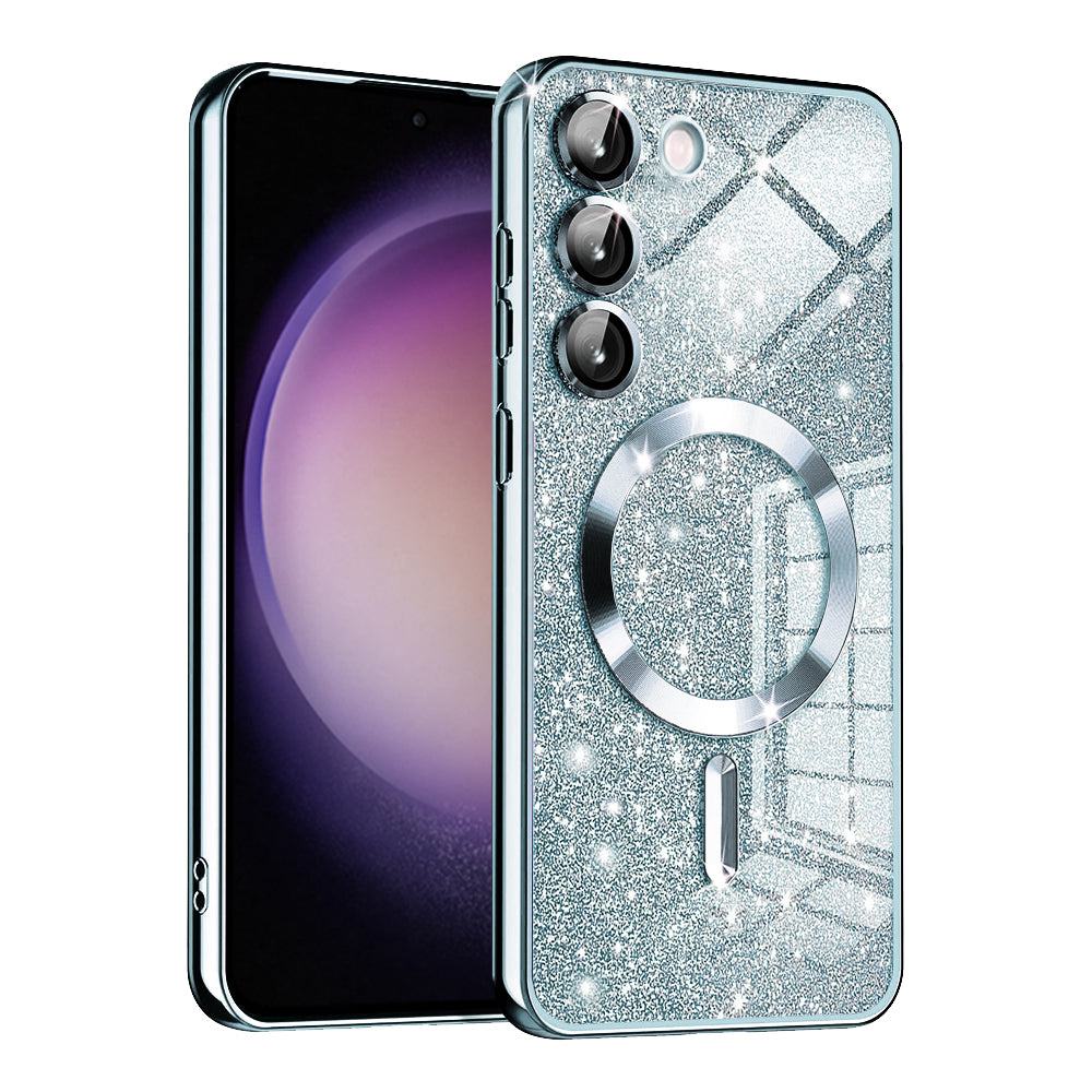 MagSafe-kuori Samsung Galaxy S23+ S916:lle, Techsuit, Luxury Glitter, Bleu