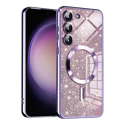 MagSafe-kuori Samsung Galaxy S23+ S916:lle, Techsuit, Luxury Glitter, Vaaleanvioletti