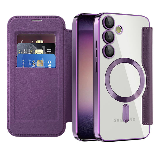 MagSafe-kuori Samsung Galaxy S23+ S916:lle, Techsuit, SmartMag Book, Violetti