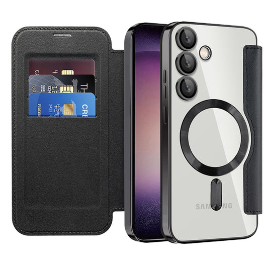 MagSafe-kuori Samsung Galaxy S23+ S916:lle, Techsuit, SmartMag Book, Musta