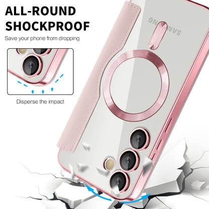 MagSafe-kuori Samsung Galaxy S23+ S916:lle, Techsuit, SmartMag Book, Vaaleanpunainen