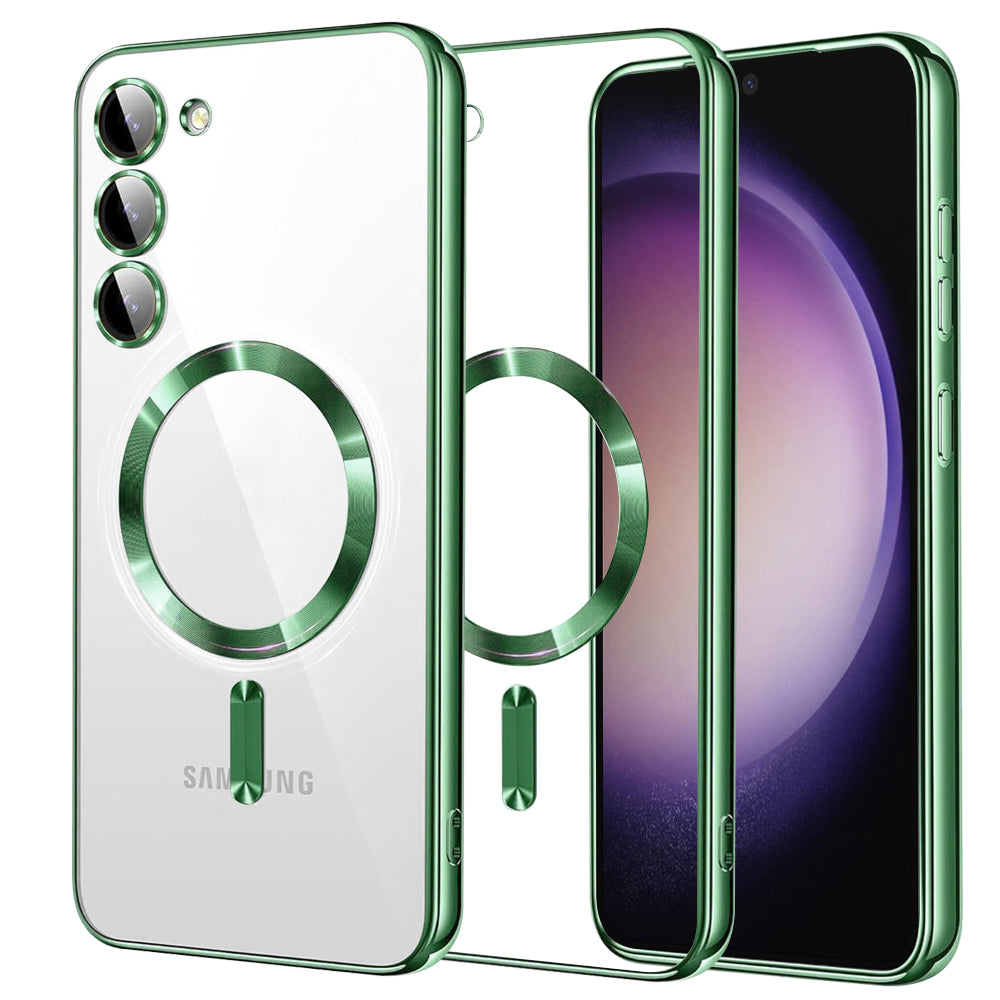 MagSafe-kuori Samsung Galaxy S23 S911:lle, Techsuit, Luxury Crystal, Vaaleanvihreä