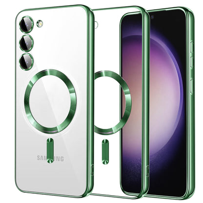 MagSafe-kuori Samsung Galaxy S23 S911:lle, Techsuit, Luxury Crystal, Vaaleanvihreä
