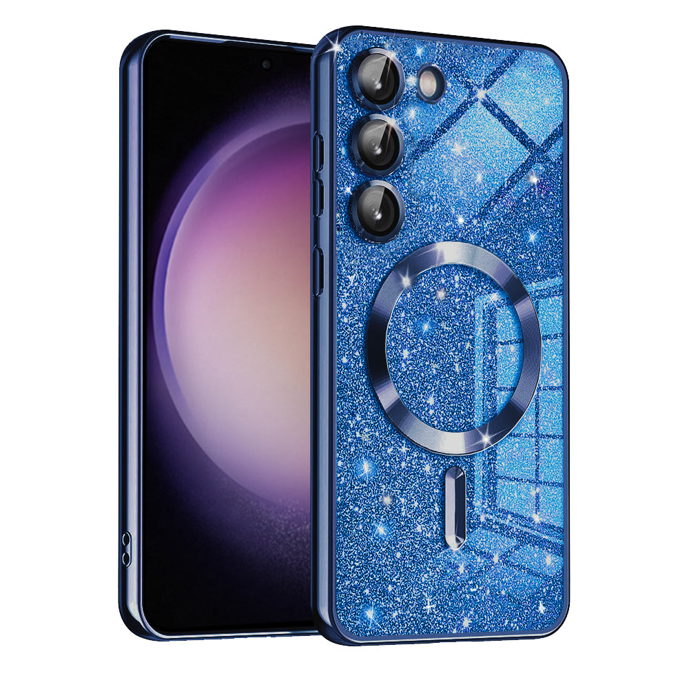MagSafe-kuori Samsung Galaxy S23 S911:lle, Techsuit, Luxury Glitter, Tummansininen