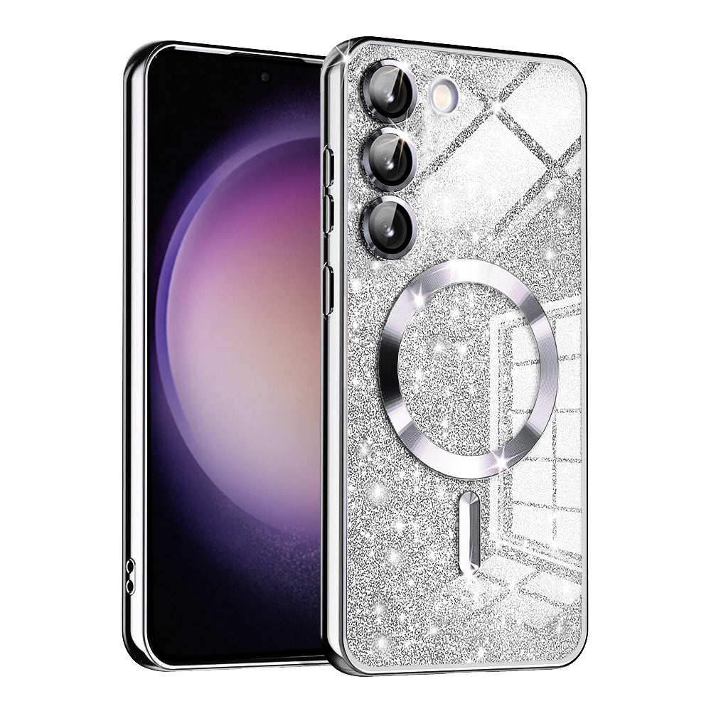 MagSafe-kuori Samsung Galaxy S23 S911:lle, Techsuit, Luxury Glitter, Hopea