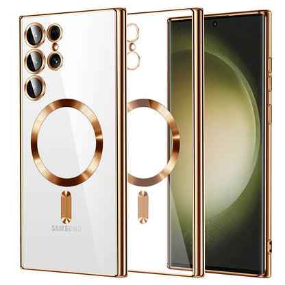 MagSafe-kuori Samsung Galaxy S23 Ultra S918:lle, Techsuit, Luxury Crystal, Kultainen