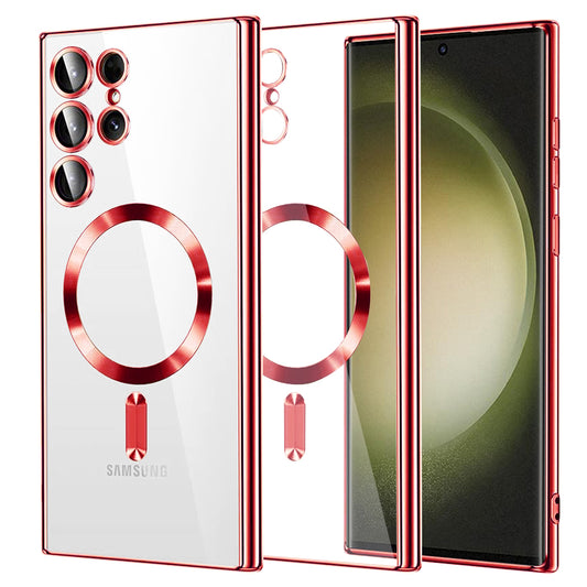 MagSafe-kuori Samsung Galaxy S23 Ultra S918:lle, Techsuit, Luxury Crystal, Punainen