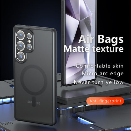 MagSafe-kuori Samsung Galaxy S23 Ultra S918:lle, Techsuit, PureFrost, satiinimusta
