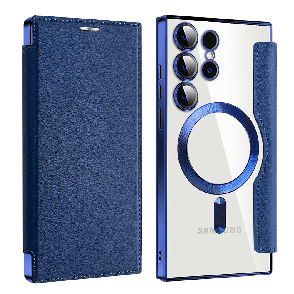 MagSafe Case for Samsung Galaxy S23 Ultra S918, Techsuit, SmartMag Book, Blue