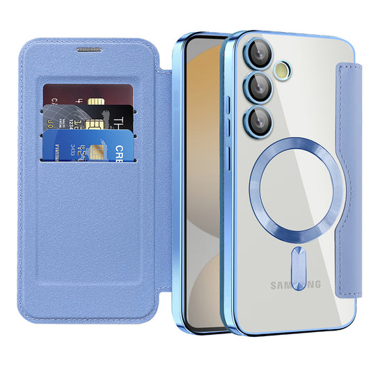MagSafe-kuori Samsung Galaxy S24 FE S721:lle, Techsuit, SmartMag Book, Sininen