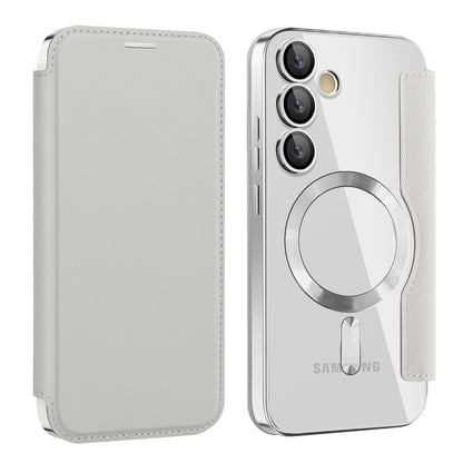 MagSafe-kuori Samsung Galaxy S24 FE S721:lle, Techsuit, SmartMag Book, Harmaa