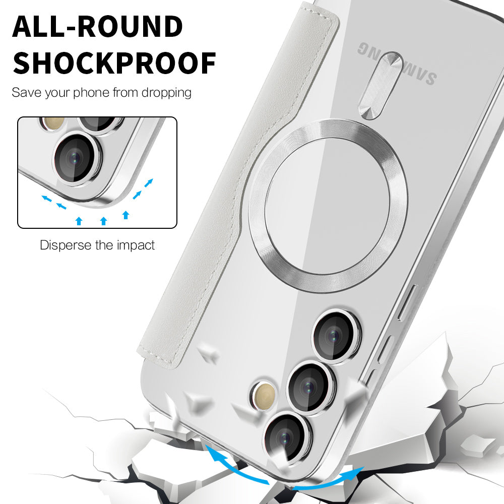 MagSafe-kuori Samsung Galaxy S24 FE S721:lle, Techsuit, SmartMag Book, Harmaa