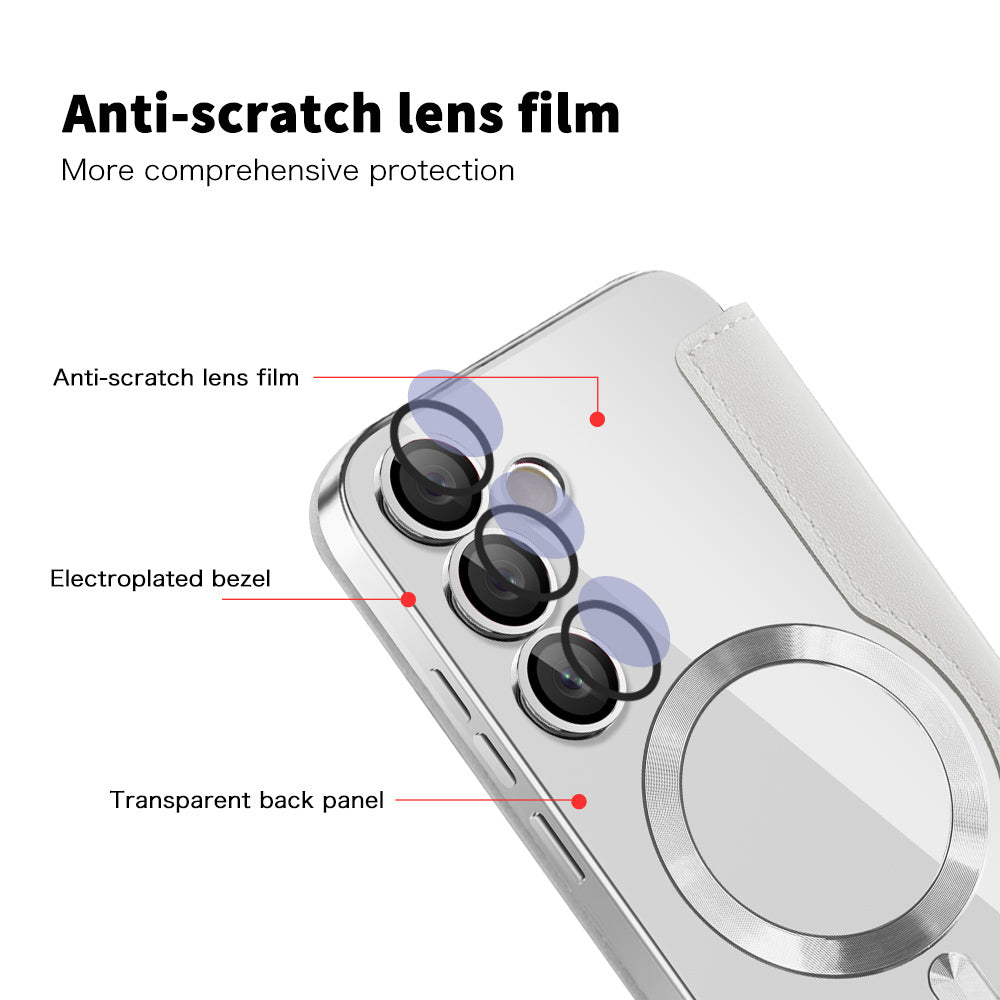 MagSafe-kuori Samsung Galaxy S24 FE S721:lle, Techsuit, SmartMag Book, Harmaa