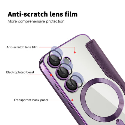 MagSafe-kuori Samsung Galaxy S24 FE S721:lle, Techsuit, SmartMag Book, Violetti
