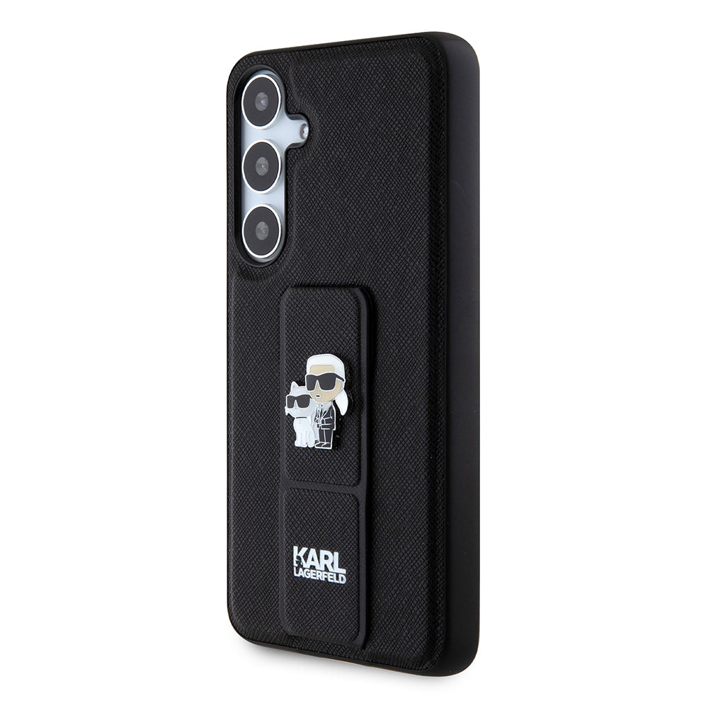 MagSafe-kotelo Samsung Galaxy S24+ S926:lle, Karl Lagerfeld, Saffiano Gripstand Karl & Choupette, Musta
