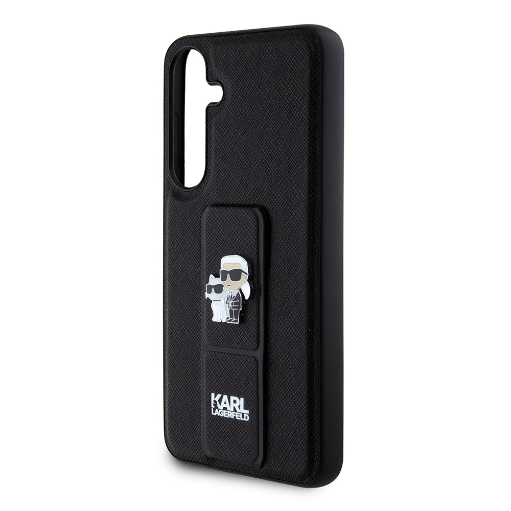 MagSafe-kotelo Samsung Galaxy S24+ S926:lle, Karl Lagerfeld, Saffiano Gripstand Karl & Choupette, Musta