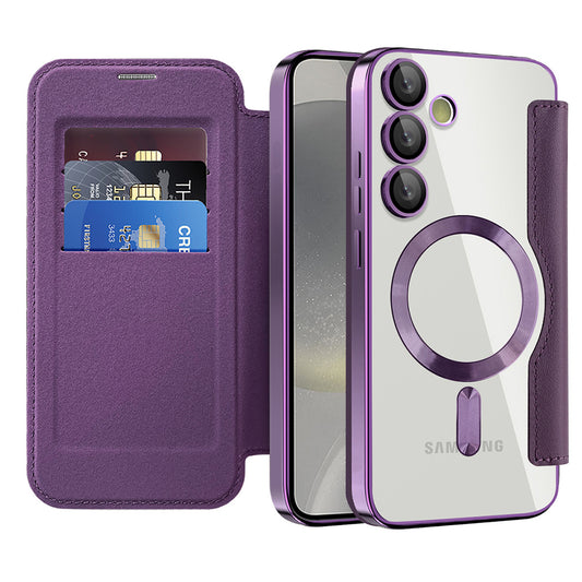 MagSafe-kuori Samsung Galaxy S24+ S926:lle, Techsuit, SmartMag Book, Violetti