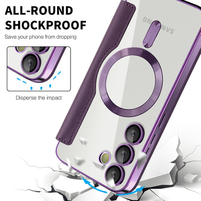 MagSafe-kuori Samsung Galaxy S24+ S926:lle, Techsuit, SmartMag Book, Violetti