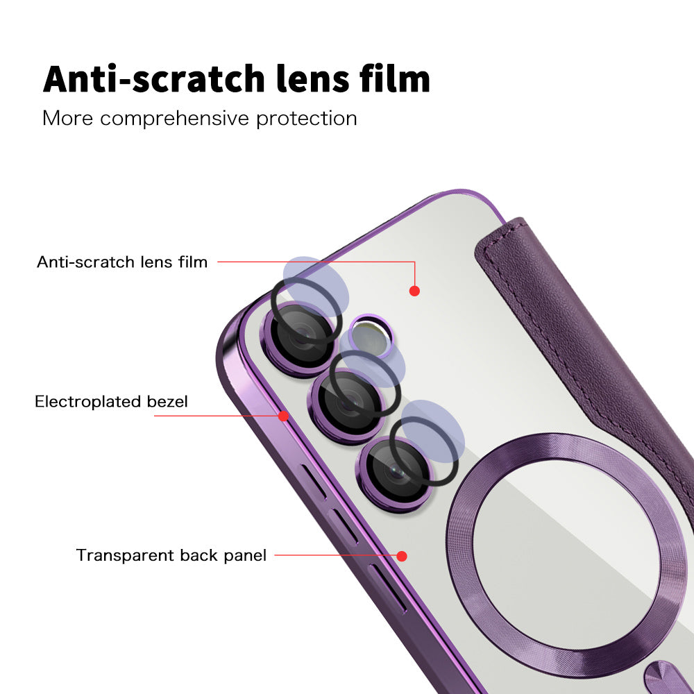 MagSafe-kuori Samsung Galaxy S24+ S926:lle, Techsuit, SmartMag Book, Violetti