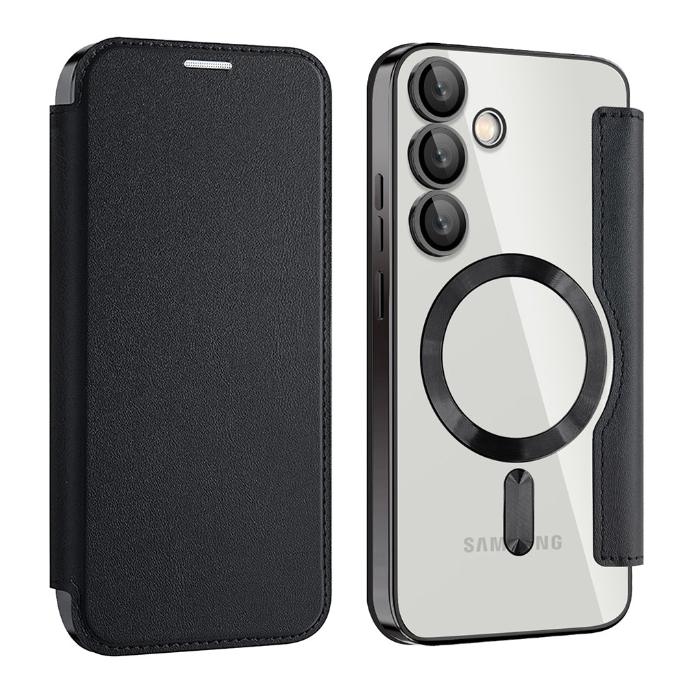 MagSafe-kuori Samsung Galaxy S24+ S926:lle, Techsuit, SmartMag Book, Musta