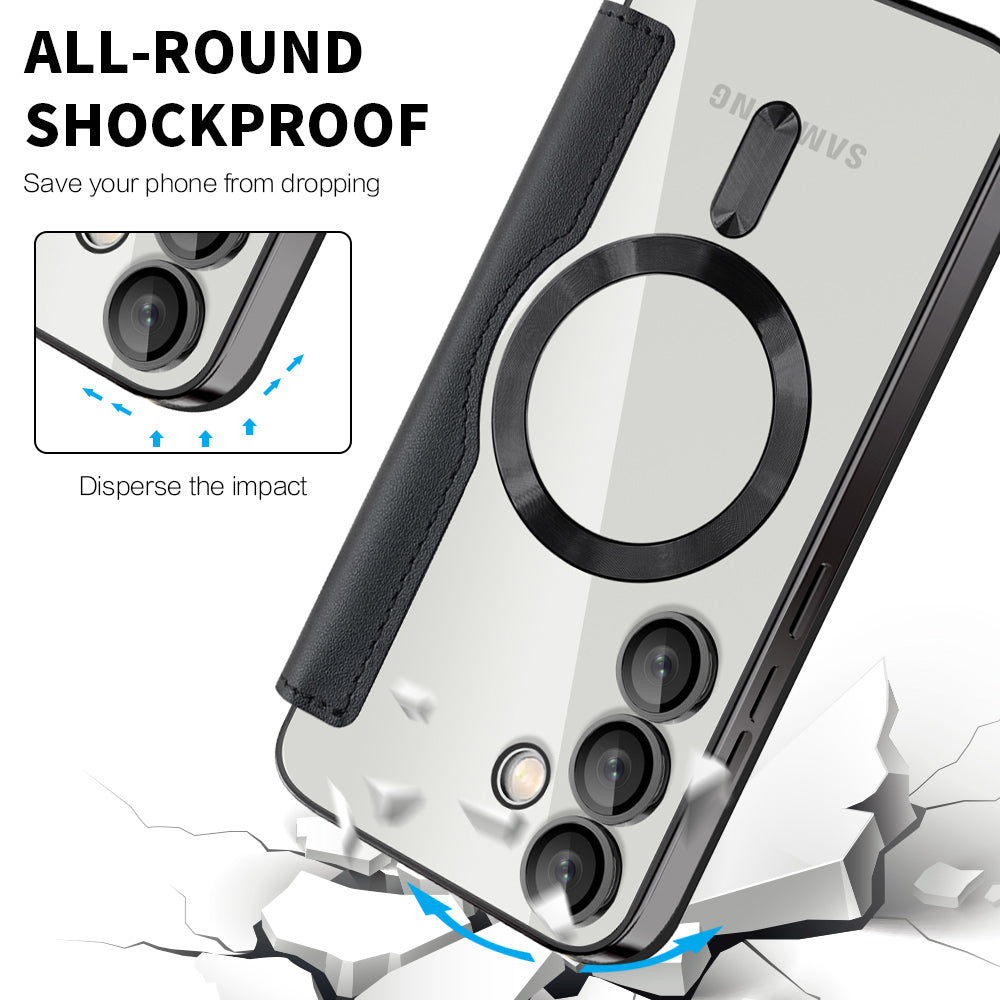 MagSafe-kuori Samsung Galaxy S24+ S926:lle, Techsuit, SmartMag Book, Musta