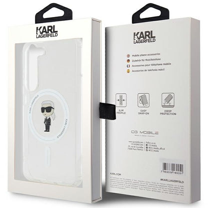 MagSafe Case for Samsung Galaxy S24 S921, Karl Lagerfeld, IML Ikonik Karl, Transparent
