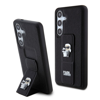 MagSafe-kotelo Samsung Galaxy S24 S921:lle, Karl Lagerfeld, Saffiano Gripstand Karl & Choupette, Musta