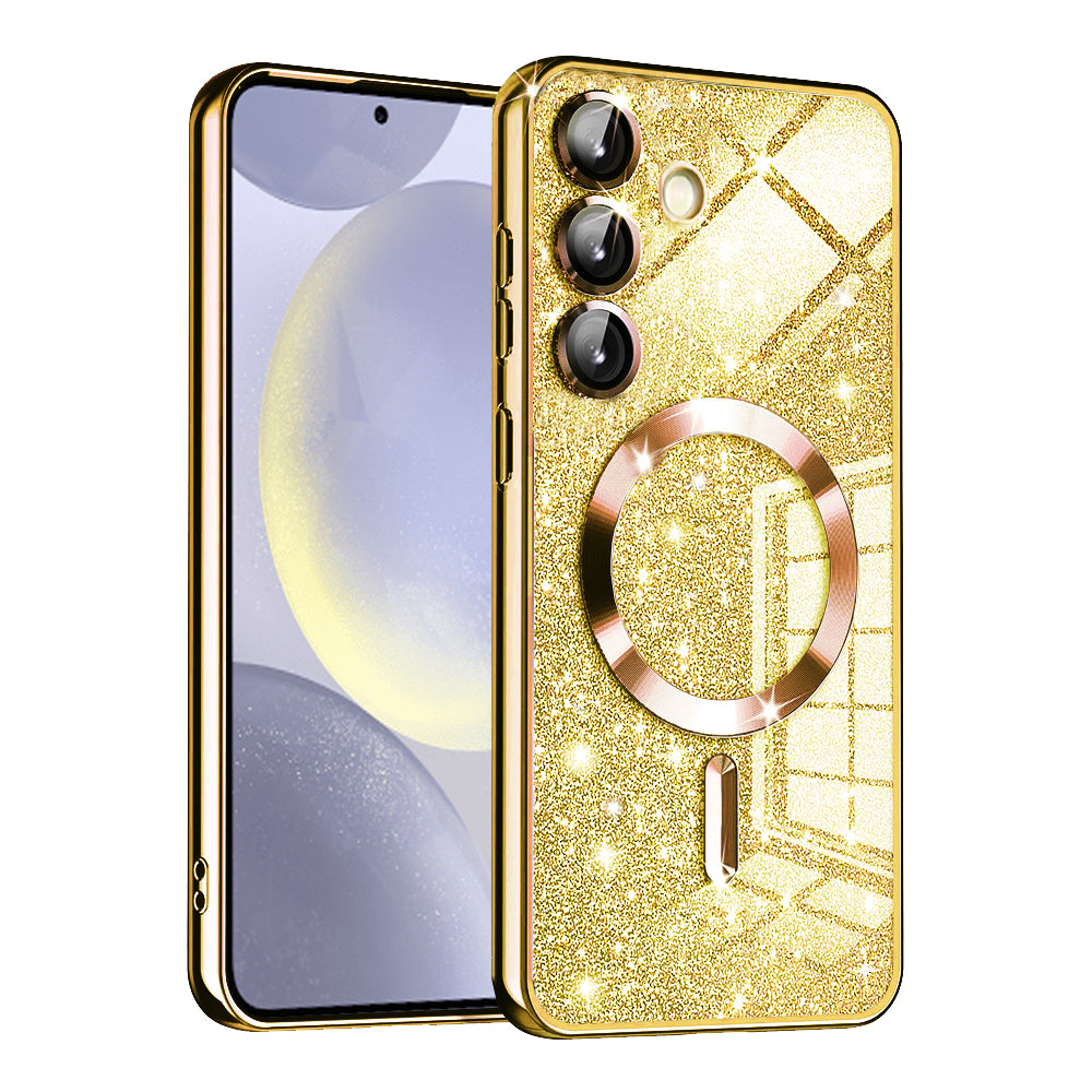 MagSafe-kuori Samsung Galaxy S24 S921:lle, Techsuit, Luxury Glitter, Kultainen
