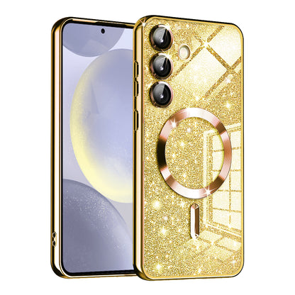 MagSafe-kuori Samsung Galaxy S24 S921:lle, Techsuit, Luxury Glitter, Kultainen