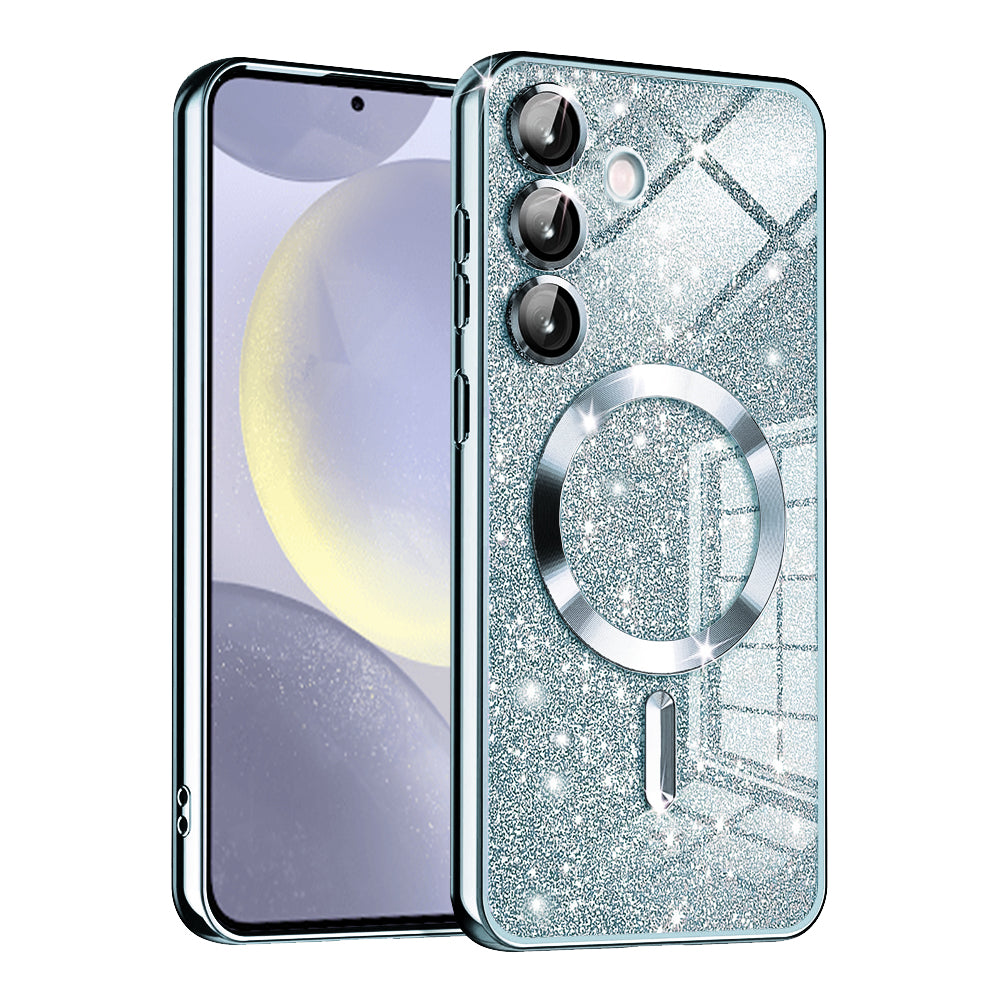 MagSafe-kuori Samsung Galaxy S24 S921:lle, Techsuit, Luxury Glitter, Bleu
