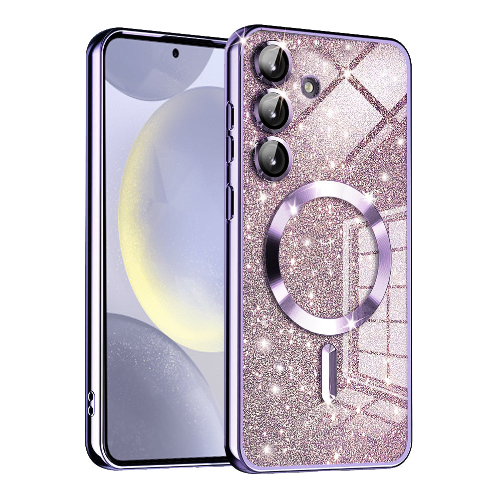MagSafe-kuori Samsung Galaxy S24 S921:lle, Techsuit, Luxury Glitter, Vaaleanvioletti