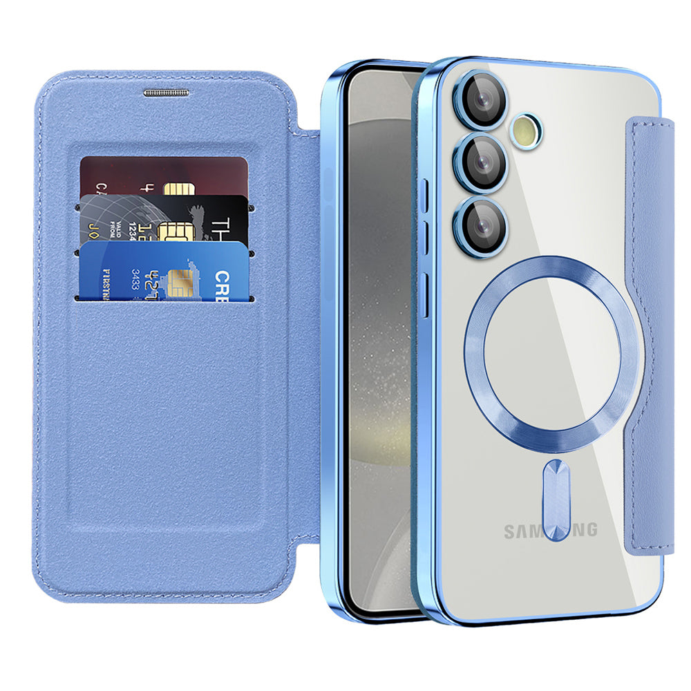 MagSafe-kuori Samsung Galaxy S24 S921:lle, Techsuit, SmartMag Book, Sininen