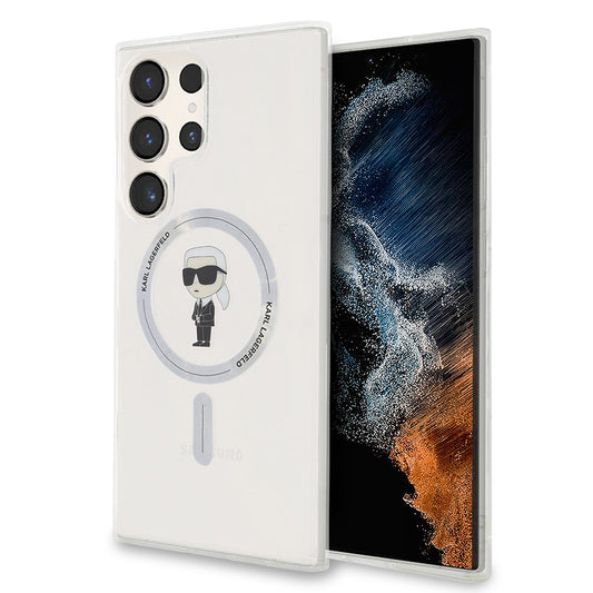 MagSafe-kotelo Samsung Galaxy S24 Ultra S928:lle, Karl Lagerfeld, IML Ikonik Karl, Läpinäkyvä