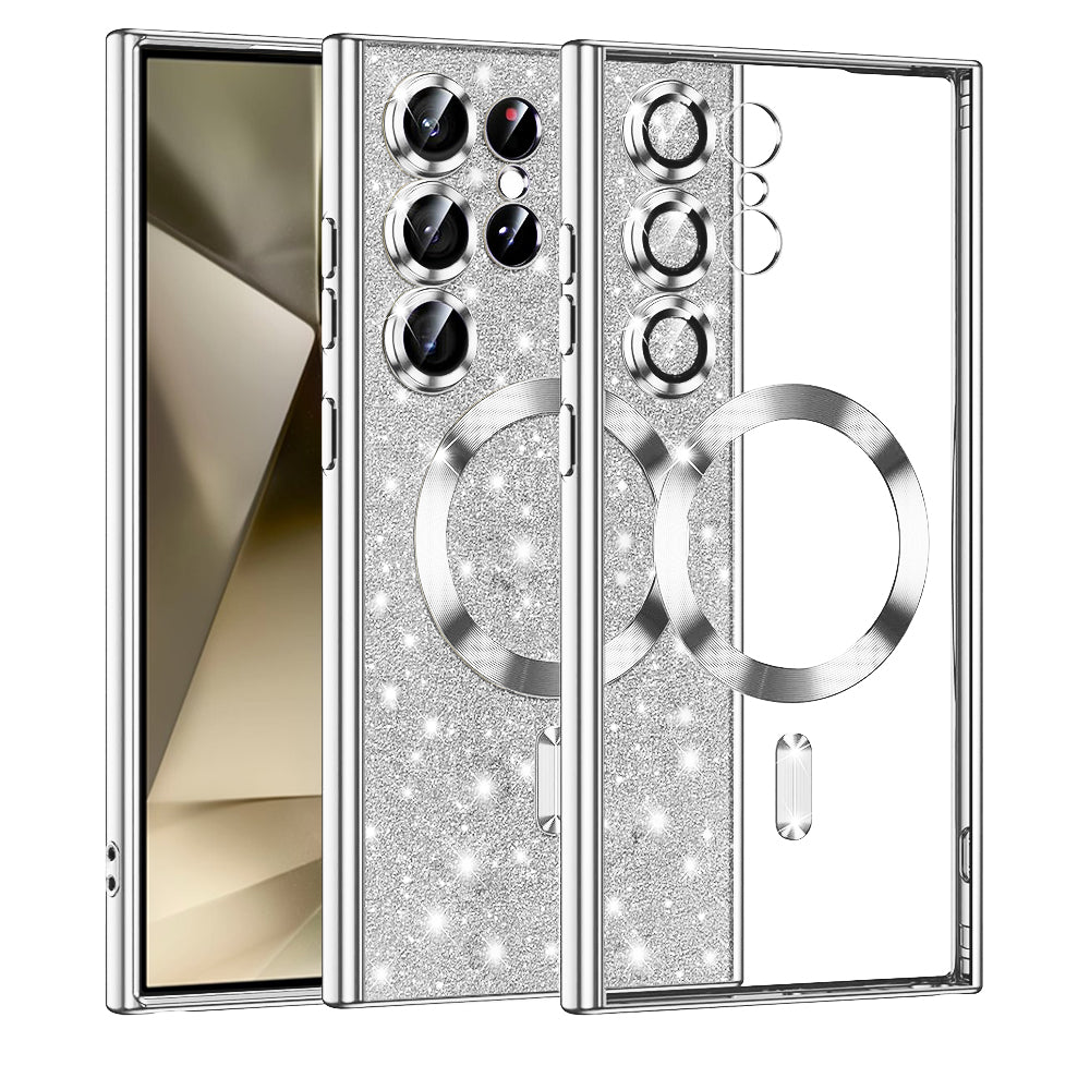 MagSafe-kuori Samsung Galaxy S24 Ultra S928:lle, Techsuit, Luxury Glitter, Hopea