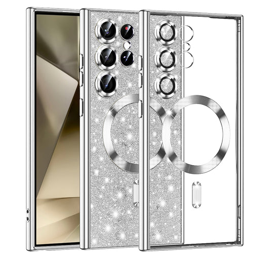 MagSafe-kuori Samsung Galaxy S24 Ultra S928:lle, Techsuit, Luxury Glitter, Hopea